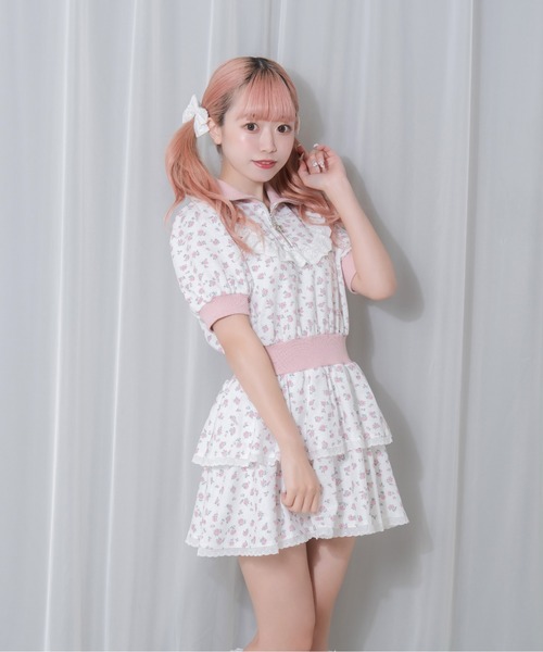 Honey Cinnamon（ハニーシナモン） 半袖ワンピース FREE ピンク