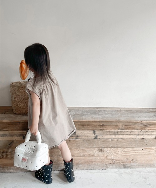 「aimoha」 「KIDS」ノースリーブワンピース 90 ライトベージュ キッズ_画像4