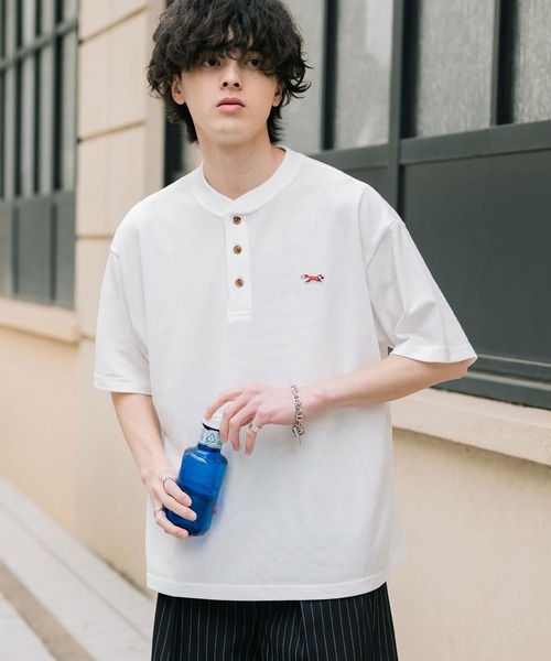 PENNEYS（ペニーズ） ヘンリーネック tシャツ 別注コラボFOXワッペン