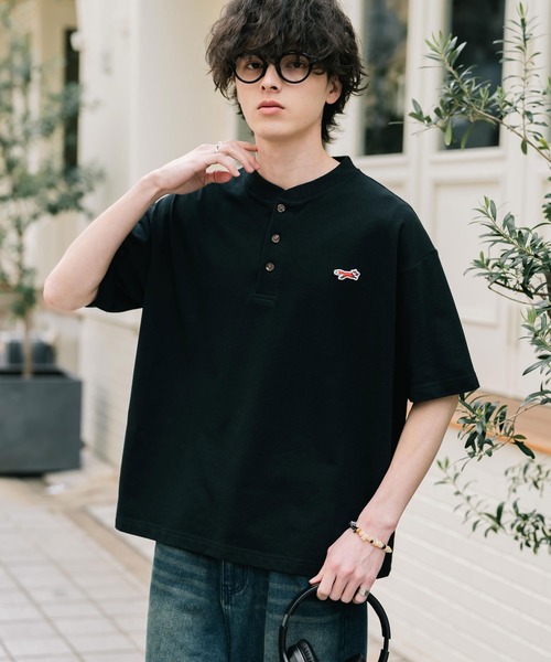 PENNEYS（ペニーズ） ヘンリーネック tシャツ 別注コラボFOXワッペン