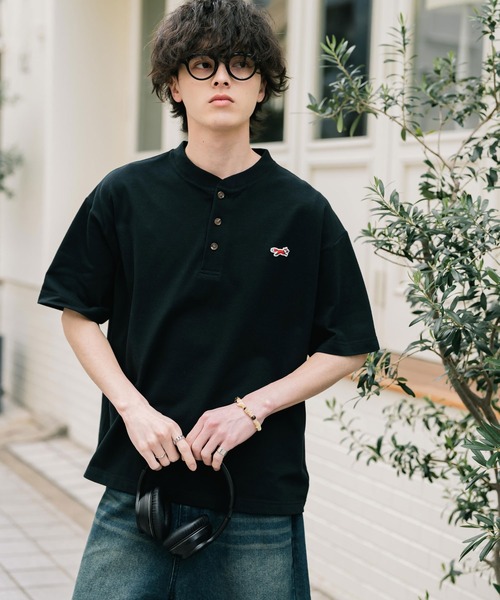 PENNEYS（ペニーズ） ヘンリーネック tシャツ 別注コラボFOXワッペン