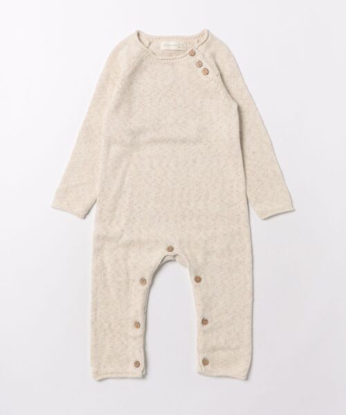 ベビー Cozy Heather Knit Jumpsuit || Speckled Natural