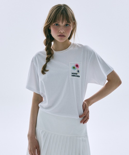 Mardi Mercredi（マルディメクルディ） tシャツ 半袖 TSHIRT FLOWER