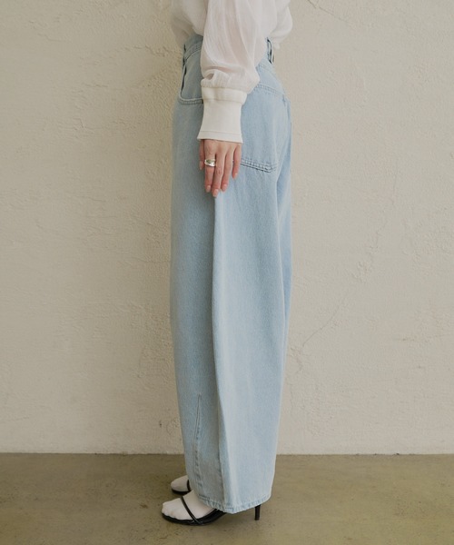 「PUAL CE CIN」 デニムパンツ MEDIUM グレー レディース_画像3