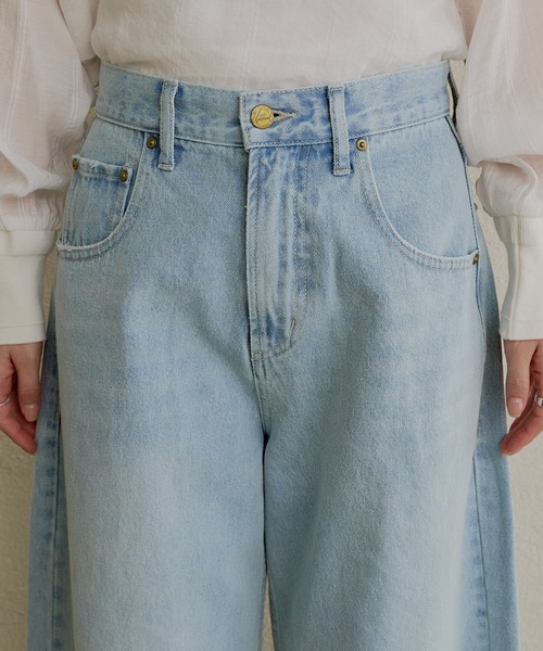 「PUAL CE CIN」 デニムパンツ MEDIUM グレー レディース_画像6