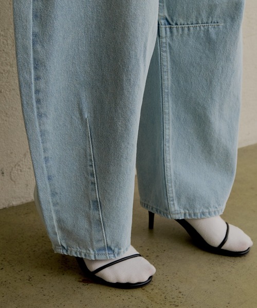 「PUAL CE CIN」 デニムパンツ MEDIUM グレー レディース_画像9