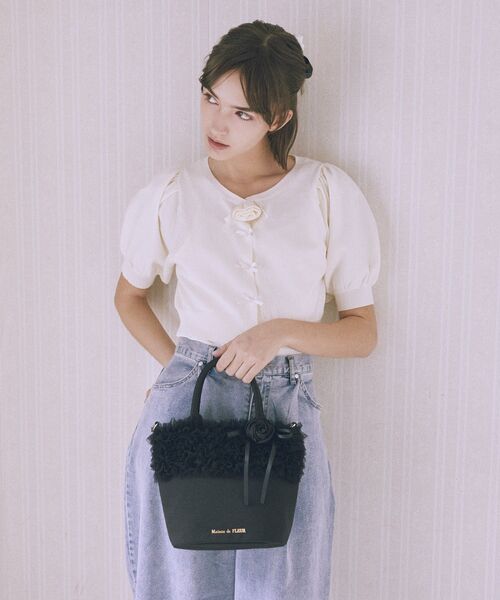 Maison de FLEUR（メゾンドフルール） トートバッグ チュールフリル