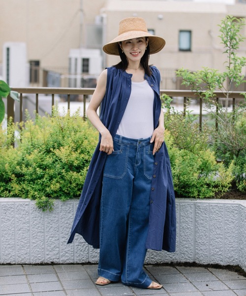 ネイビー リネン混 シャツワンピース 半袖 シャツワンピース リネン混・ノースリシャツワンピース : ZOZOTOWN