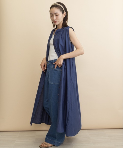 シャツワンピース リネン混・ノースリシャツワンピース : ZOZOTOWN