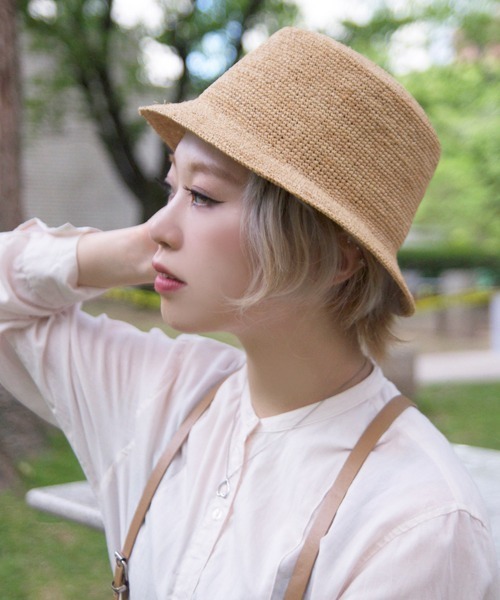 帽子 ハット RAFFIA BUCKET HAT/ラフィア バケットハット