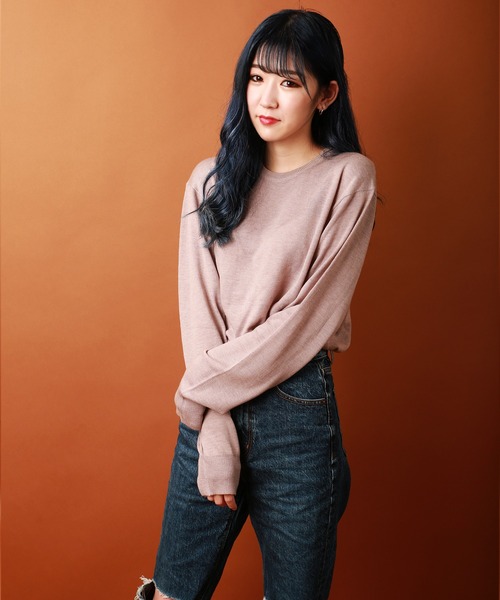 WESTSEA セーター ニット WEB限定 12G シープカシミヤタッチ 天竺V 
