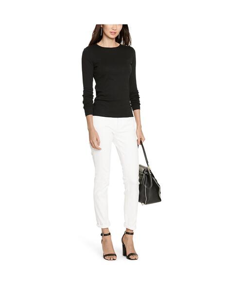 tシャツ ボタンショルダー クルーネック トップ レディース LAUREN RALPH tシャツ ボタンショルダー クルーネック トップ