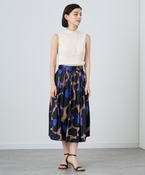 ANAYI ブラウン ノースリーブ トップス ANAYI アセテートポリエステルノースリーブプルオーバー