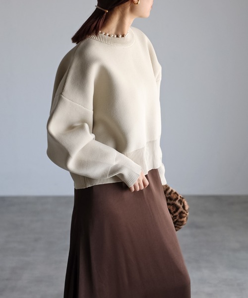 Ballsey パールネックニット セール】ヘンプシルクニット ショートプルオーバー（ニット