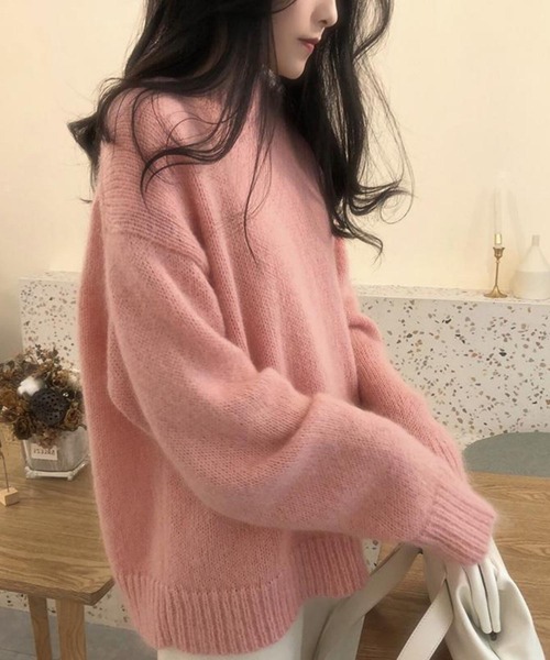 土浦日大　ニットセーター　Lサイズ 快ラクWEAR ウォッシャブル カシミヤ混 無地 クルーネック セーター