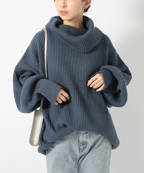 ニット セーター 「SETUP7」日本製 オーガニックピュアカシミヤ＆シルクミックス 両畦オフタートルニット レディース SETUP7 ニット セーター 「SETUP7」日本製 オーガニックピュア