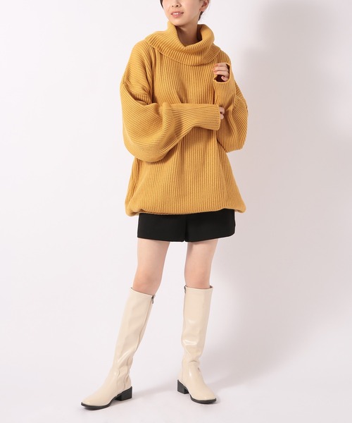 ニット セーター 「SETUP7」日本製 オーガニックピュアカシミヤ＆シルクミックス 両畦オフタートルニット レディース SETUP7 ニット セーター 「SETUP7」日本製 オーガニックピュア
