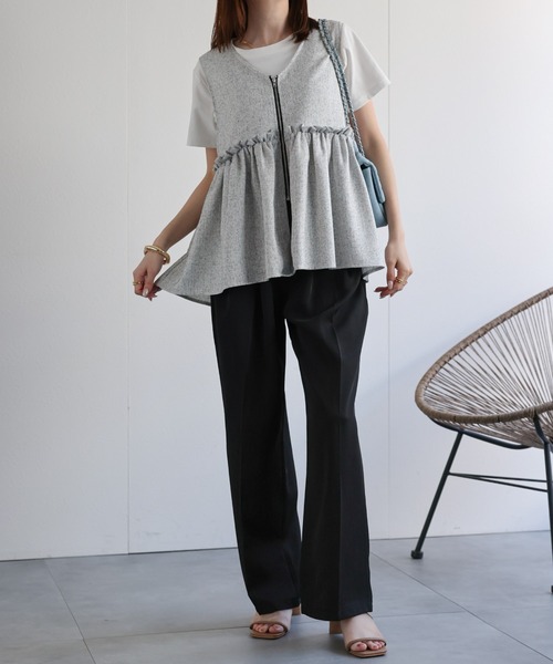 formo フォルモ　チェックベスト　ジレ　for formo ペプラム formo フォルモ チェックベスト ジレ for formo ペプラム - メルカリ