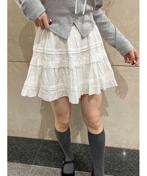 ★CELINE★ブーティ コットン ミニ スカート コットンレース2段フリルスカート – WEGO ONLINE STORE