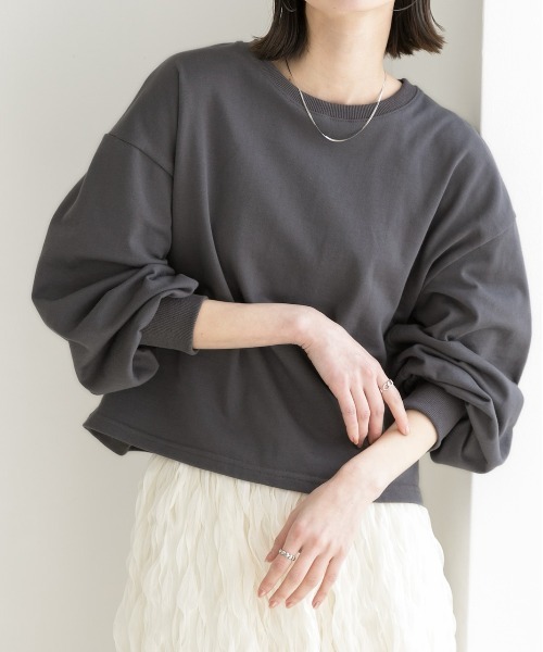 【kao】ETRE TOKYO  ボリュームスウェットショートプルオーバー ad thie（アドティエ） トレーナー スウェット ボリュームスリーブ