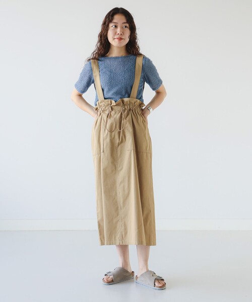 B:MING by BEAMS / シャーリング ジャンパースカート B：MING by BEAMS スカート シャーリング ジャンパースカート