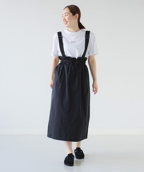 B：MING by BEAMS スカート シャーリング ジャンパースカート