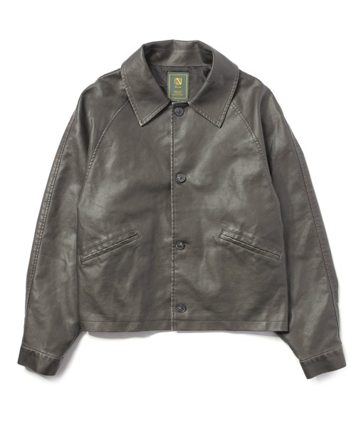 vintage レザージャケット　ブルゾン　本革オールレザー　牛革　短丈　XL SEN TOKYO ブルゾン アウター ヴィンテージライクな雰囲気がたまらない