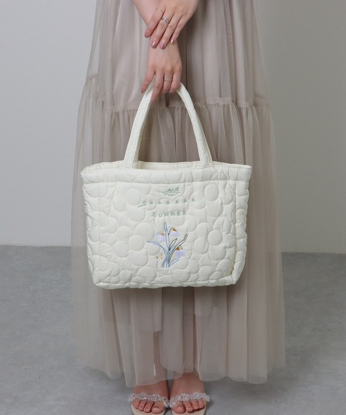 Lace Ladies トートバッグ ボタニカル刺繍 フラワー ステッチ