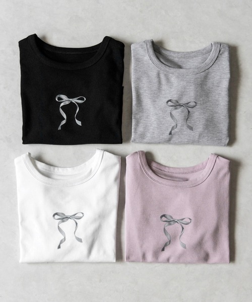 me+em select tシャツ 「 4color 」ミニリボンショートちびT