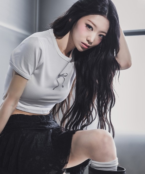 me+em select（ミームセレクト） tシャツ 「 4color 」ミニリボン