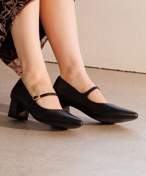 パンプス 「HIMIKO」「WEB限定デザイン」ブロックヒールメリージェーンパンプス/640006の画像