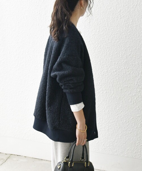 SHIPS for women / シップスウィメン SHIPS any: ナッピング ボア Vネック カーディガン ジャケット SHIPS｜SHIPS any: ナッピング ボア Vネック カーディガン