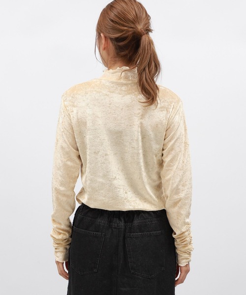 LAKOLE（ラコレ） tシャツ メッシュベロアハイネックプルオーバー