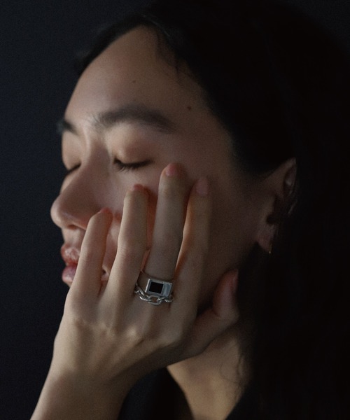 TEN. 指輪 リング SILVER925 パズルリング(ブラックオニキス) メンズ