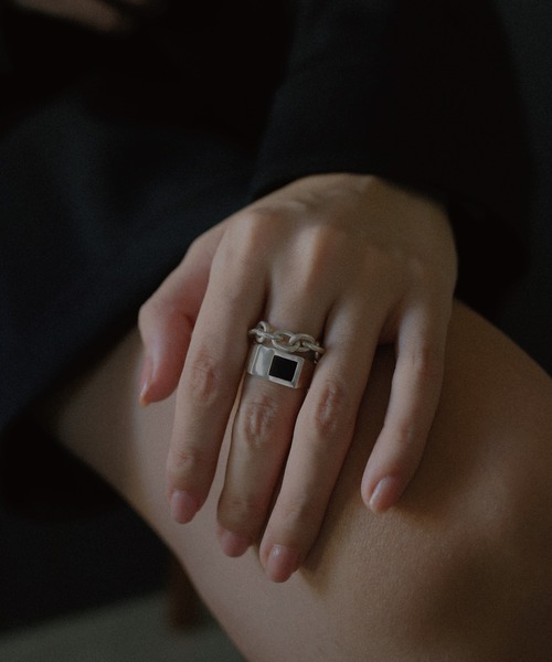 TEN. 指輪 リング SILVER925 パズルリング(ブラックオニキス) メンズ
