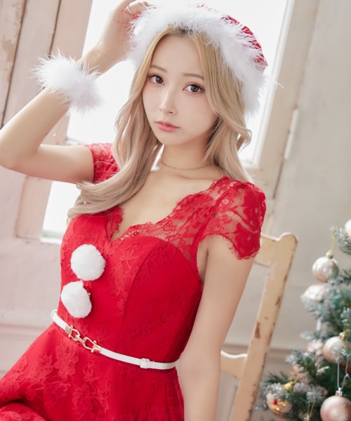 sugar nine コスプレ 総レースフレアサンタコスプレ「サンタコス 5点