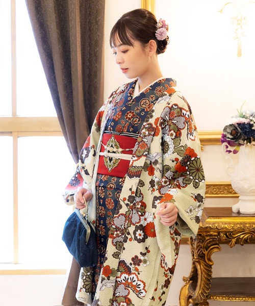 着物 レディース　羽織 単品　かすみ草に青海波シリーズ　KIMONOMACHI オリジナル レディース