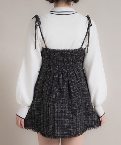 美品☆CHANEL ラメツイード　ワンピース　ノースリーブ　大きいサイズ ラメツイードキャミワンピース【大きいサイズ有】 – レディース