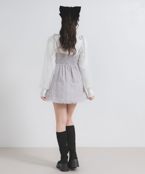 kuose❤︎ ラメ ツイード風ワンピース ビーズ ベロア DearMyLoveRose（ディアマイラブローズ） ワンピース ラメツイード