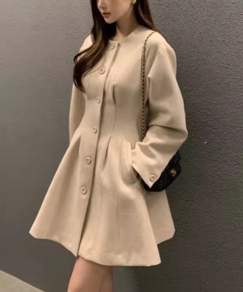 FREE STYLISTS ノーカラーコート コート YUGA_YGMC ドレスコート