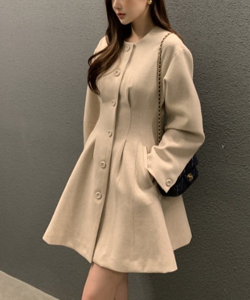 FREE STYLISTS ノーカラーコート コート YUGA_YGMC ドレスコート