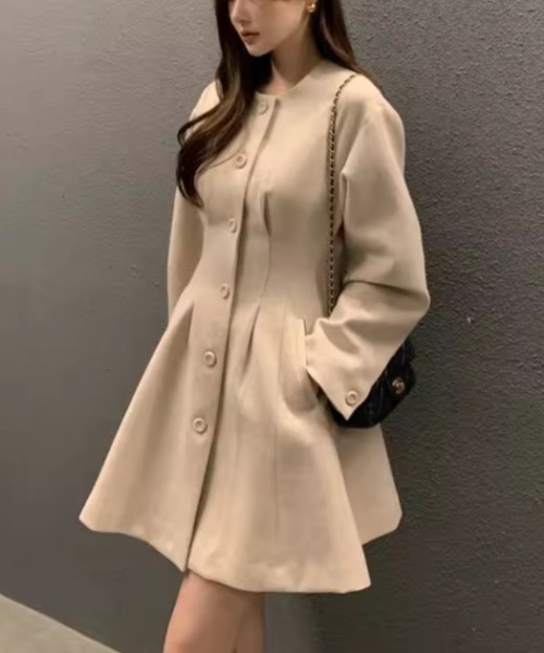 FREE STYLISTS ノーカラーコート コート YUGA_YGMC ドレスコート