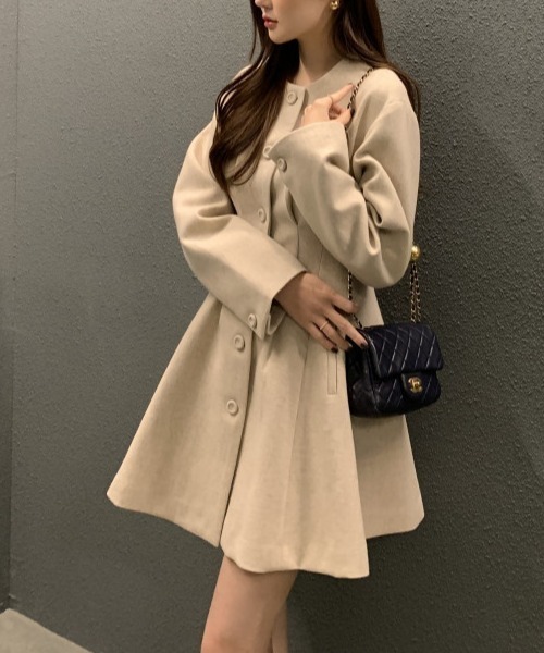 FREE STYLISTS ノーカラーコート コート YUGA_YGMC ドレスコート