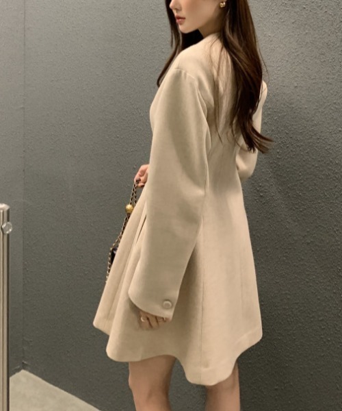 FREE STYLISTS ノーカラーコート コート YUGA_YGMC ドレスコート