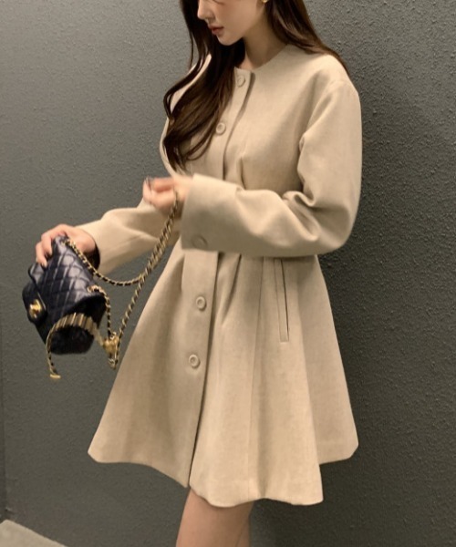 FREE STYLISTS ノーカラーコート コート YUGA_YGMC ドレスコート