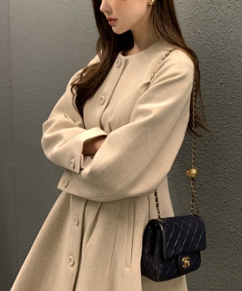 FREE STYLISTS ノーカラーコート コート YUGA_YGMC ドレスコート
