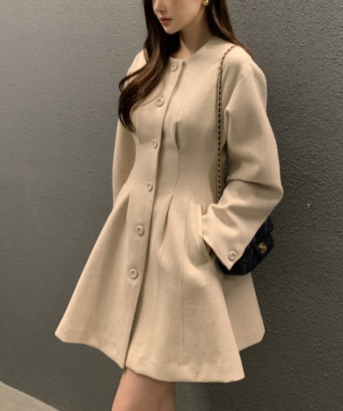 FREE STYLISTS ノーカラーコート コート YUGA_YGMC ドレスコート