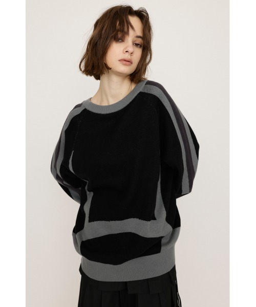 ニット セーター 2WAY JQ LOGO TOPS ツーウェイ ジャガード ロゴ トップス レディース SLY ニット セーター 2WAY JQ LOGO TOPS ツーウェイ ジャガード