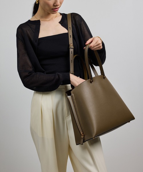 E'POR Y BAG Medium合成皮革 ハンドバッグ ブラウン E'POR ショルダーバッグ バッグ 「E'POR」Y BAG Medium+「WEB