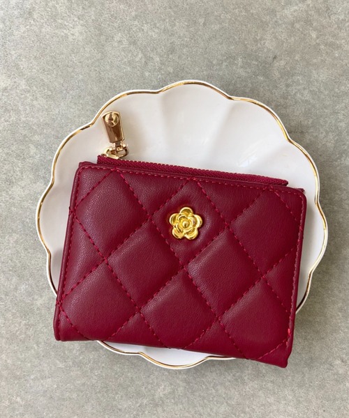 [KATE SPADE] キルティング 折り財布 ミドルサイズ（ローズ） 財布 キルティング ローズ 折りたたみウォレット レディース